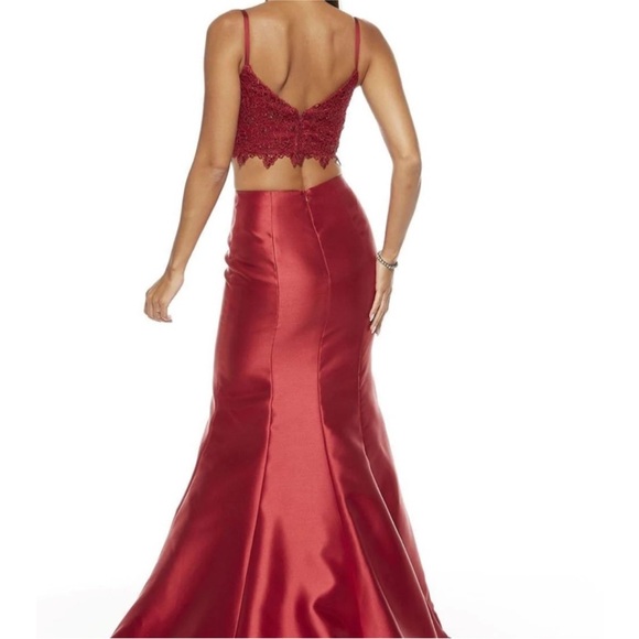 NEW ALYCE PARIS SZ 12 BLACK TWO PIECE LACE BEADED FORMAL EVENING GOWN - Picture 16 of 16